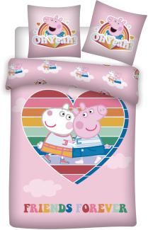 Nickelodeon Bettbezug Herz Peppa Pig 140x200 cm Polyester rosa