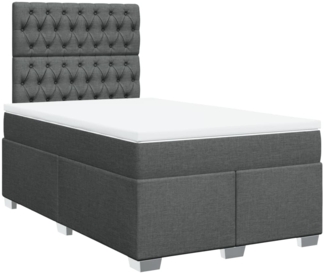 vidaXL Boxspringbett mit Matratze Dunkelgrau 120x190 cm Stoff 3290435