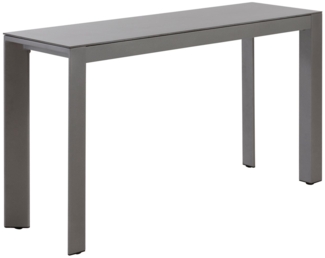 Dehner Gartentisch Chicago, 133.5 x 75 x 42 cm, Aluminium / Stein, schmaler Balkontisch mit bis zu 6 Sitzplätzen