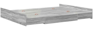 vidaXL Bett mit Stauraum Grau Sonoma 150x200 cm Holzwerkstoff 3335290