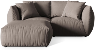 Micadoni Modulares Sofa Chris 4-Sitzer Strukturierter Stoff Warmes Grau