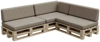 Gutekissen®, Palettenkissen, Palletenpolster, Gartenkissen, Palettenauflagen, Sofa, Kissen, Polster, Auflagen Indoor Outdoor PFBG (3X Set (120x80 + 120x35), Beige)