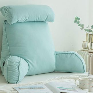 1 Stück – Großes Lesekissen mit Armlehnen, Rückenstütze, abnehmbarer Bezug & Tasche (75×40×58 cm, Grün)