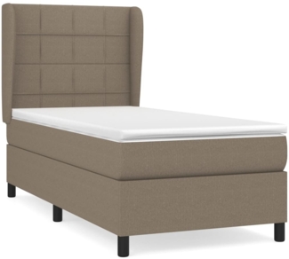 vidaXL Boxspringbett mit Matratze Taupe 90x190 cm Stoff 3127929