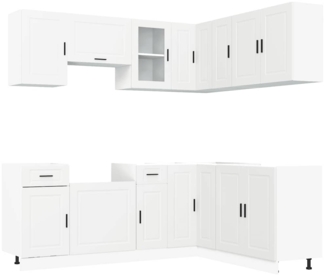 vidaXL 11-tlg. Küchenschrank-Set Porto Weiß Holzwerkstoff 3314961