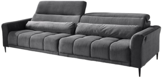 Massivart® Big-Sofa LOGAN Cord grün, grau, beige, rost 280 cm / 4-Sitzer, Sitztiefenverstellung / Kopfteilverstellung / Armlehnverstellung