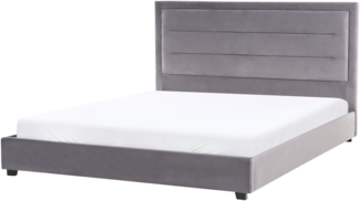Bett mit Lattenrost Samtstoff ROUEN 180x200 cm Dunkelgrau