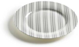 Teller Ø 19,5 cm ART DECO - Gestreift - aus Bone China Porzellan