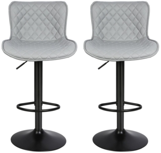 JEOBEST Barhocker Barstühle Drehbare Barhocker mit Lehne (2er Set), PU-Leder, Moderner, Höhenverstellbar