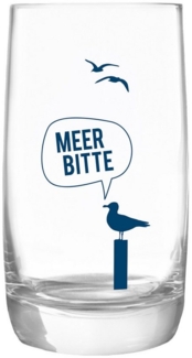 Bow & Hummingbird Longdrinkglas Kristallglas "Meer Bitte Möwe" made in EU