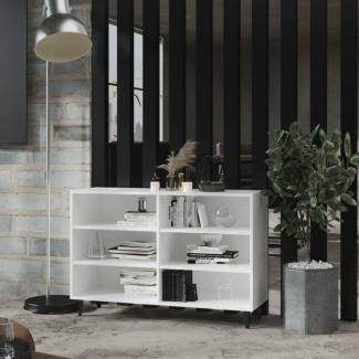 vidaXL Sideboard Weiß 103,5 x 35 x 70 cm Spanplatte, Füße schwarz