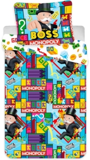 Monopoly Bettwäsche Monopoly Boss Bettwäsche 2tlg Set 135x200 80x80 cm 100% Baumwolle, 2 teilig