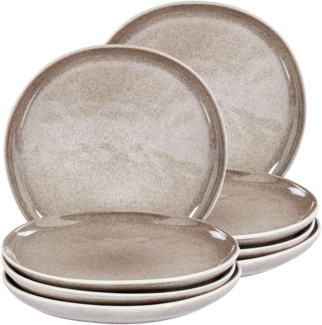 Dessertteller 8er Set COSTMARY Steinzeug Grau