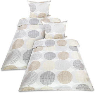 Beautissu Bettwäsche 4tlg Josi Beige 200cm, 135cm