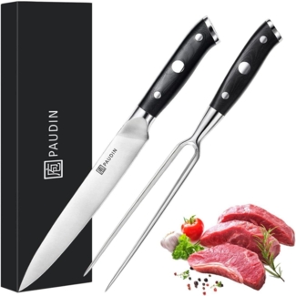 Messerset mit Fleischmesser 20 cm Fleischgabel 18 cm aus deutschem Edelstahl