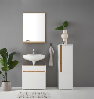 INOSIGN Badmöbel-Set CITY/ GIRON, Bad im zeitlosen Design, 3-teiliges Badezimmer, (Set, 3-St), Badschränke und Spiegel, in zwei Farben verfügbar, viel Stauraum