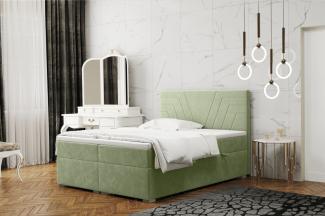 Boxspringbett Schlafzimmerbett RAMON 140x220cm in Stoff Matt Velvet Pisatzie