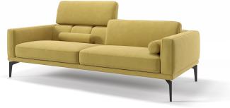 Sofanella Dreisitzer SALERNO Stoffbezug Stoffsofa Designercouch in Gelb S: 197 Breite x 97 Tiefe