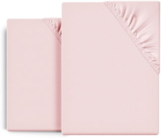 Beautex Spannbettlaken 2er Set Spannbetttuch Bettlaken Premium Baumwolle Jersey 160g/m², Jersey, Gummizug: rundum, (2 Stück)