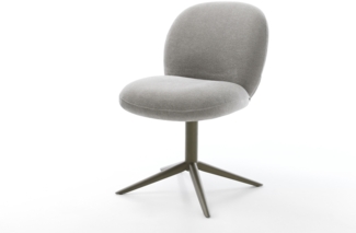 Drehstuhl Nube-Flex Strukturstoff Soft Grau Fußkreuz Effektfinish Titan 360° drehbar Wippfunktion Taschenfederkern