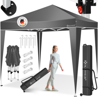 KESSER® Pavillon 3x3 m, wasserdicht, UV-Schutz 50+, inkl. Tasche, Anthrazit