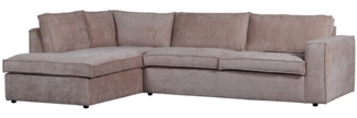 Ecksofa Hajo aus Chenille-Stoff Links, Taupe