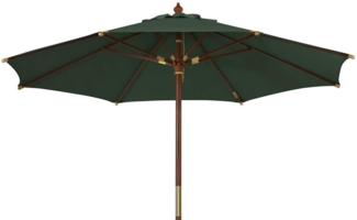 Kai Wiechmann Sonnenschirm Runder Balkonschirm 350 cm als hochwertiger Schattenspender, Gartenschirm aus Holz mit Windauslass & UPF 50+