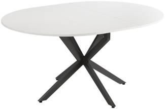 Esstisch Loyd Weiß/Schwarz 120 x 76.5 cm ausziehbar Vicco