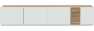 Lowboard Lüttich / Lewisville , Holzwerkstoff , Grau, Holzfarben , 239 x 50 x 41 cm