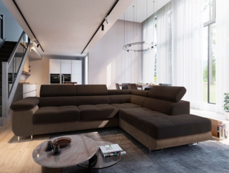 Masseno Ecksofa SELVA mit Schlaffunktion L-Form, Sofa mit Bettkasten