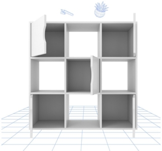 FLEXISPOT Stauraumregal Standregal, Würfelregal, Raumteiler, viel Stauraum, 9 Fächer mit Türen und Kippschutz, ideal für Zuhause und Büro, Moderner Holz-Bücherregal, 90x29x90 cm