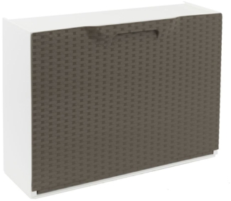 Schuhkipper Rattan Design braun Erweiterbar Flur Schuh Kommode Regal System