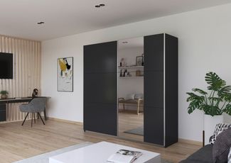 rauch Schwebetürenschrank Kleiderschrank Drehtürenschrank Schrank Garderobe KRONACH TOPSELLER (in 3 Ausstattungen BASIC/CLASSIC/PREMIUM, Breiten 131/175/218/261 cm) optional ohne, mit 1 oder 2 Spiegel, viel Stauraum MADE IN GERMANY