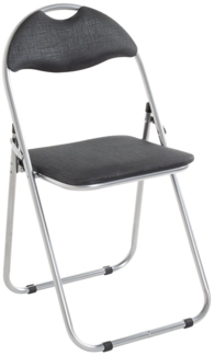 Klappstuhl Sheila / Shake, Kunstleder, Metall, Schwarz, 44 x 80 x 47 cm