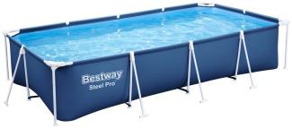 Steel Pro™ Frame Pool Set mit Filterpumpe 400 x 211 x 81 cm , dunkelblau, eckig