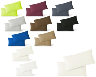 Jersey Kissenbezug, 2er Set, Baumwolle, Natur, 40x80 cm