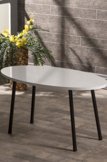 Ovaler Couchtisch 90 x 50 cm Spanplatte/metall/pvc 89321728 [en. casa]