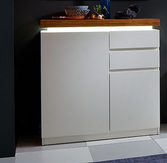 Schuhschrank >Lisa< in Asteiche aus MDF - 91x97x38cm (BxHxT)