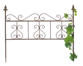 DanDiBo Rankhilfe Metall Blumengitter 60 cm Freistehend Rankgitter 96016 Steckzaun Kletterhilfe Stab Rost Imitat