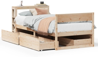 vidaXL Massivholzbett ohne Matratze 75x190 cm Kiefernholz 3306405