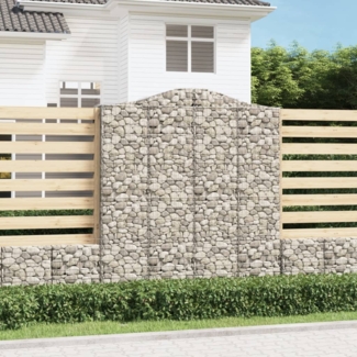vidaXL Gabionen mit Hochbogen 9 Stk. 200x50x220/240cm Verzinktes Eisen 3145773