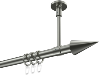 Gardinenstangen-Set Sonette Savio 360 cm (geteilt in 2 x 180 cm), 1-läufig, 20 mm Ø Edelstahl-Optik