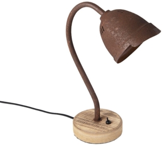 Qazqa Tischleuchte Rax, ohne Leuchtmittel, GU10, Rostbraun, Landhaus, Stahl, 1-flammig