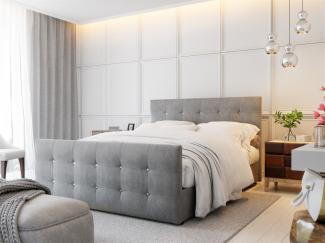 Boxspringbett MAURO 140x200 cm Grau inkl. Bettkasten