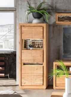 Highboard inkl. Beleuchtung 63x152 cm "Trondheim" Akazie massiv