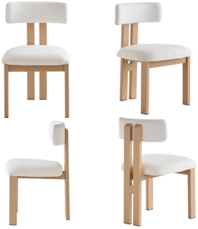 OKWISH Esszimmerstuhl Esszimmerstuhl,Loungesessel (Moderner ergonomischer Esszimmerstuhl mit 9 cm Polsterung – Stilvoller Flauschstoff-Stuhl mit stabilen Metallbeinen & Holzmaserung – Perfekt für Esszimmer, Büro & Schminktisch, 4 St), 9 cm Sitzschwamm-...