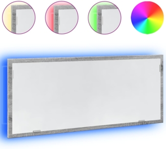 vidaXL LED-Badspiegel Grau Sonoma 100x8,5x37 cm Holzwerkstoff 856273