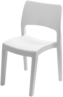 Dmora Outdoor-Stuhl Zircone, Stuhl für Esstisch, Outdoor-Sessel, Gartensitz, 100 % Made in Italy, 50 x 51 x 82 cm, Weiß