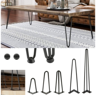 JEOBEST Bücherregal Hairpin Legs,Haarnadelbeine,Hairpin Legs Austauschbare Tisch,2 Streben, DIY 4er Set, 20-50 cm hoch, Metall, Mit Bodenschoner