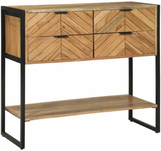 vidaXL Konsolentisch Braun 90 x 35 x 80 cm massives Mangoholz 374107